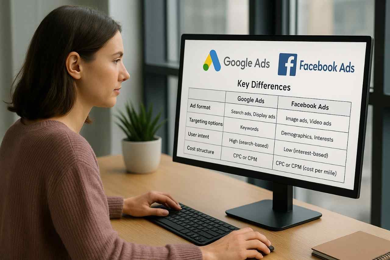 FACEBOOK VS GOOGLE ADDS IMAGE